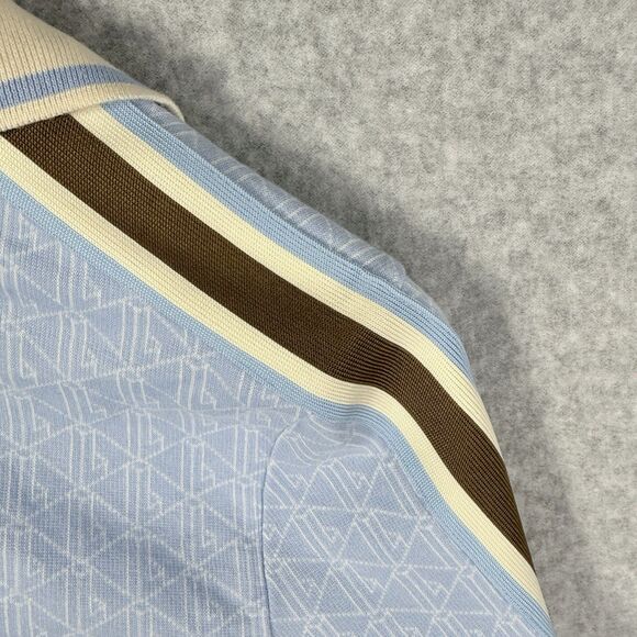 Lacoste Classic Polo Dress Women Sz 8 Blue Short Sleeve Slim Fit Mini Geometric - Picture 13 of 14